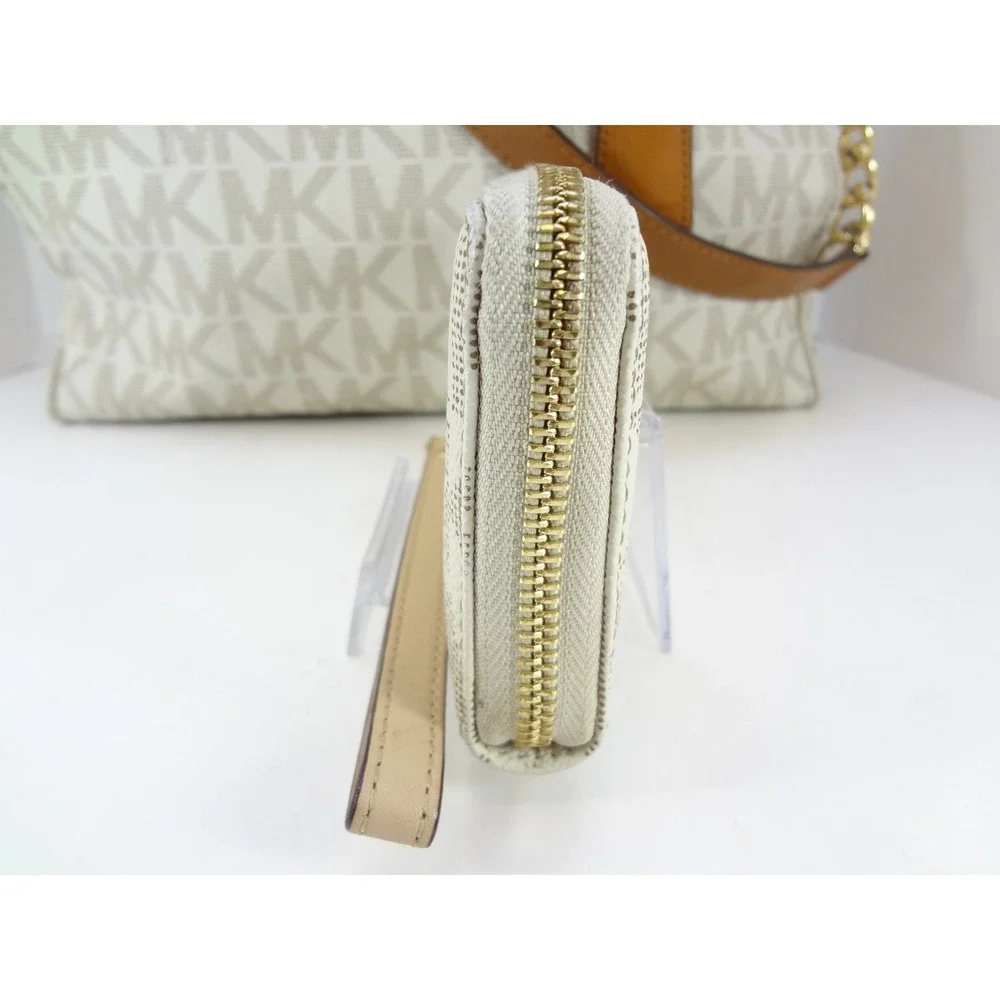 Michael Kors Hamilton Satchel Wallet Set Large Vanilla Brown MK